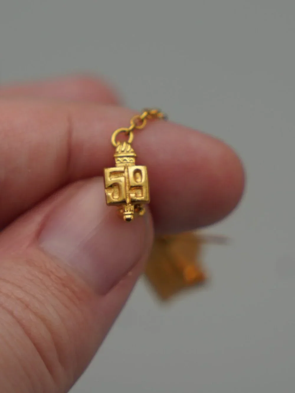 Vintage Mid Century Tie Tack Lapel Pin-Gold Tone-1959 BF Jr High